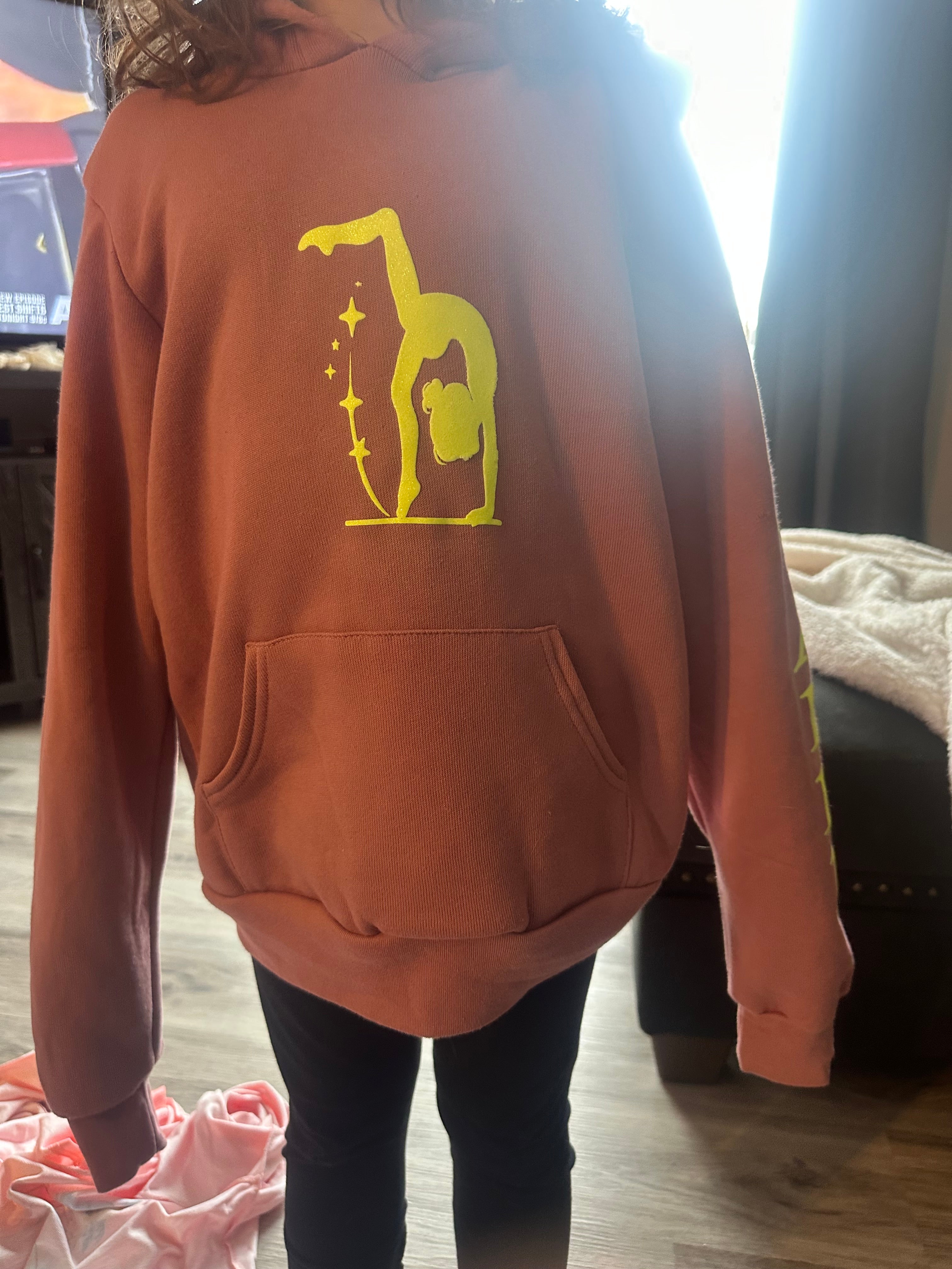 Personalized Children Hoodie with Glitter Puff Vinyl