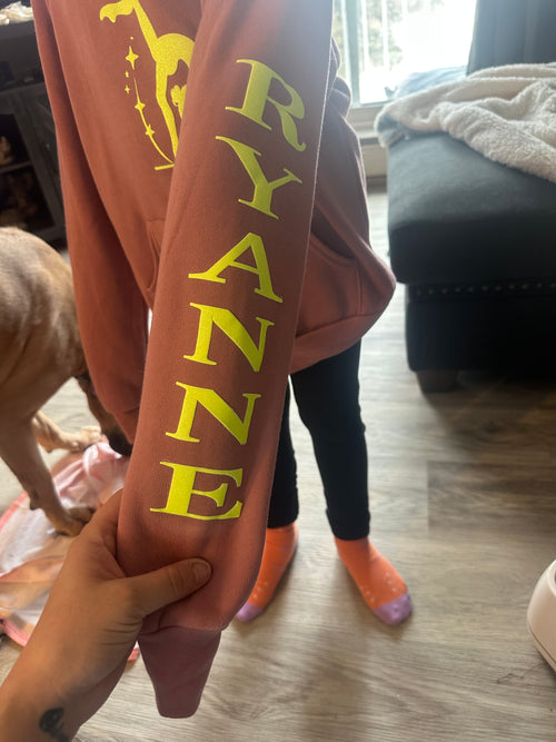 Personalized Children Hoodie with Glitter Puff Vinyl